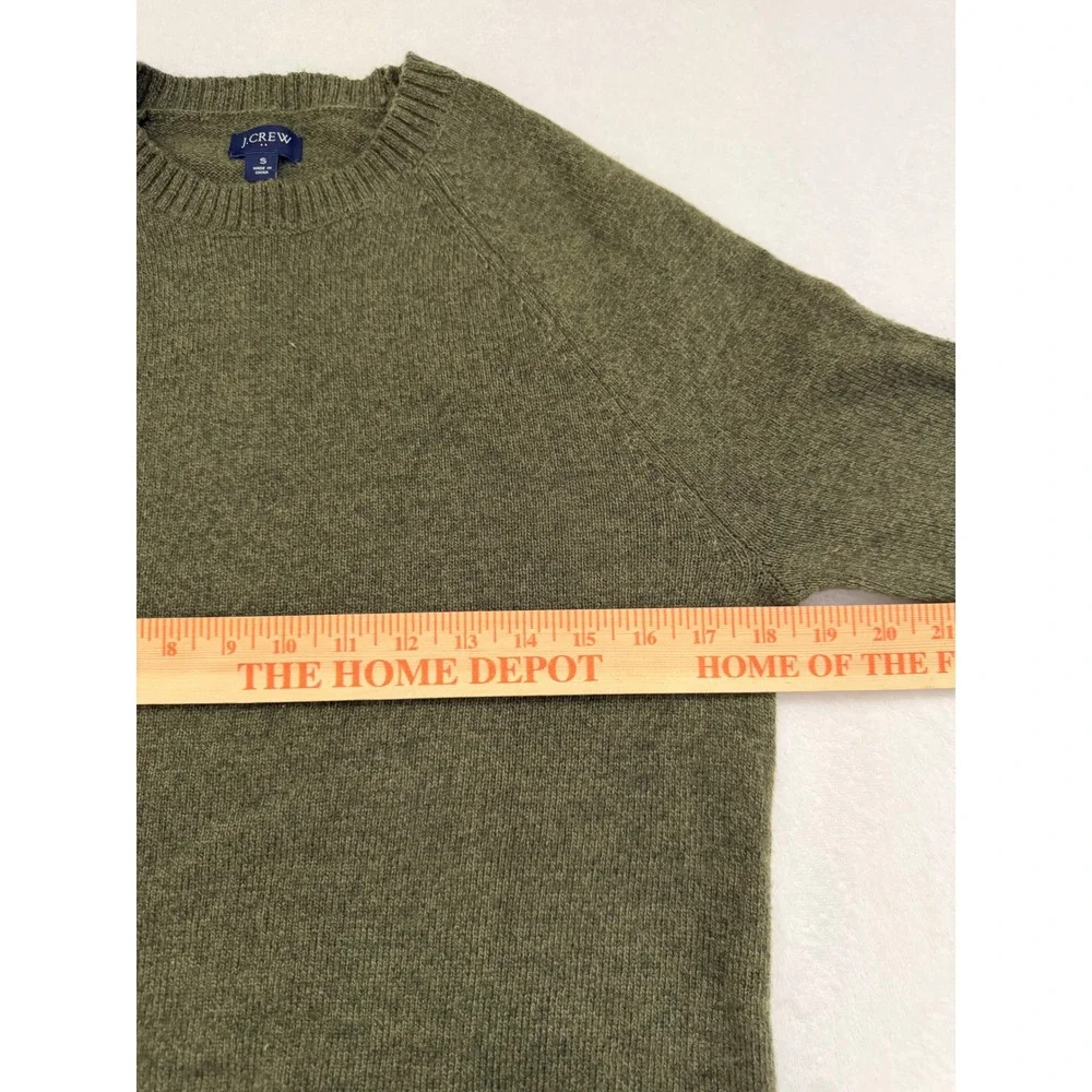J.Crew Men's Olive Lambswool Blend Sweater Heritage Prep Quiet Luxury Size S EUC